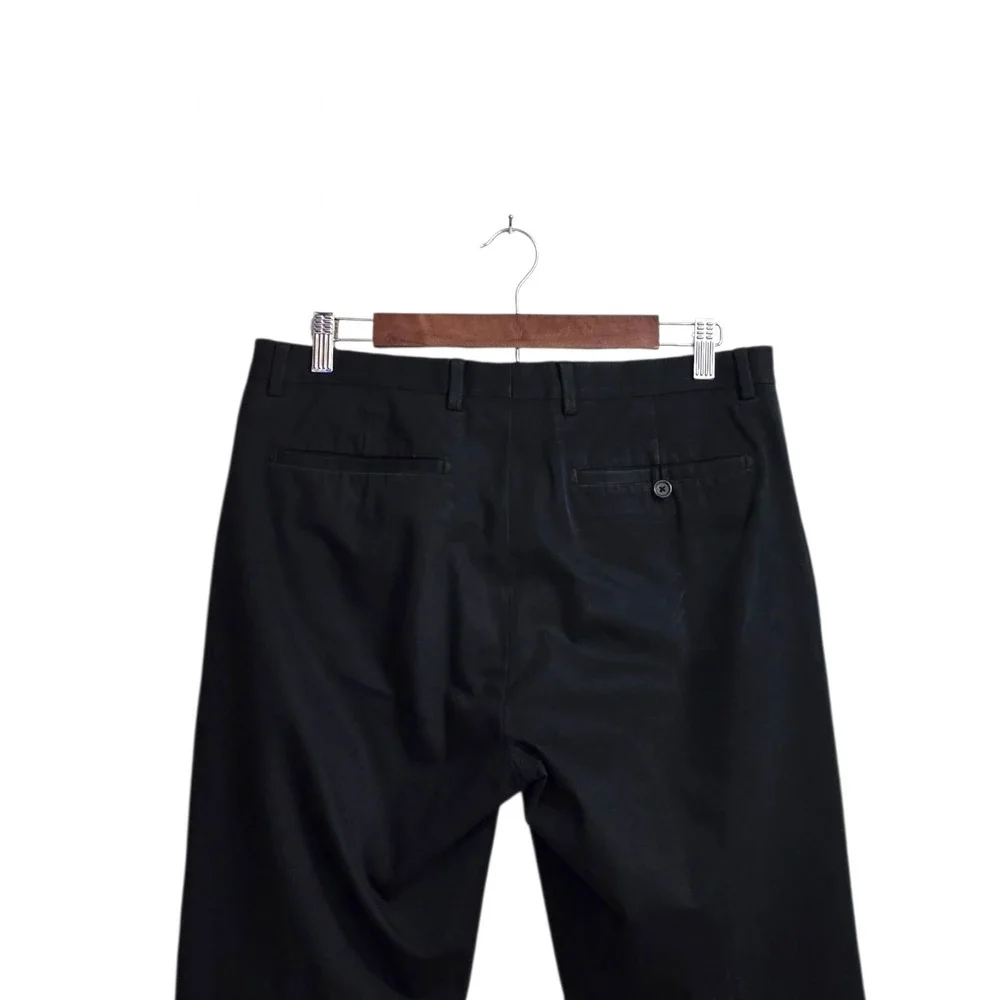 Banana Republic Vintage Straight Leg Cotton Blend Dress Pants In Black Sz 32x31